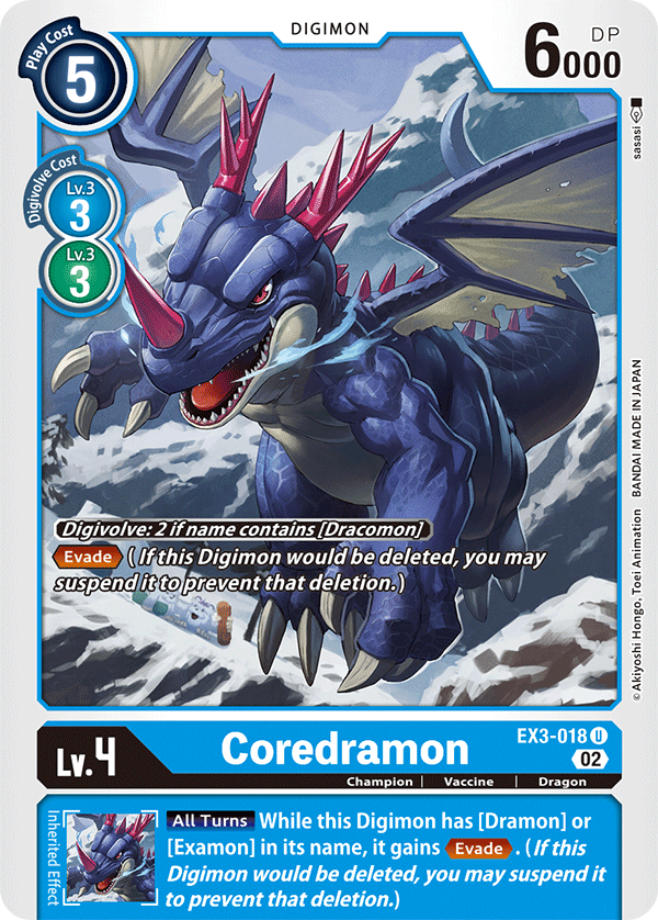 EX3-018UC Coredramon - Volution Cards and Collectables