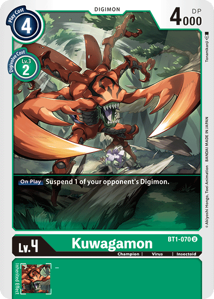 BT1-070UC Kuwagamon - Volution Cards and Collectables