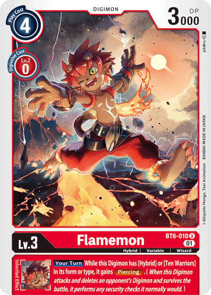 BT6-010UC Flamemon - Volution Cards and Collectables