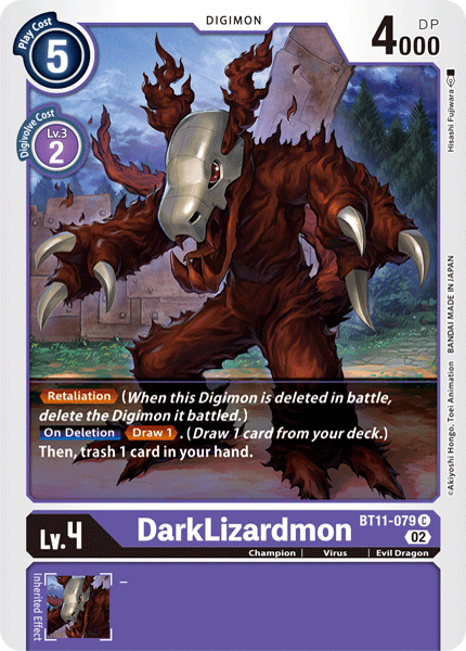 BT11-079C DarkLizardmon (Foil) - Volution Cards and Collectables