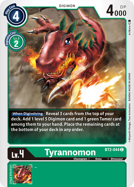 BT2-044C Tyrannomon - Volution Cards and Collectables