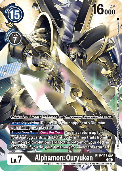 BT9-111SEC Alphamon: Ouryuken - Volution Cards and Collectables