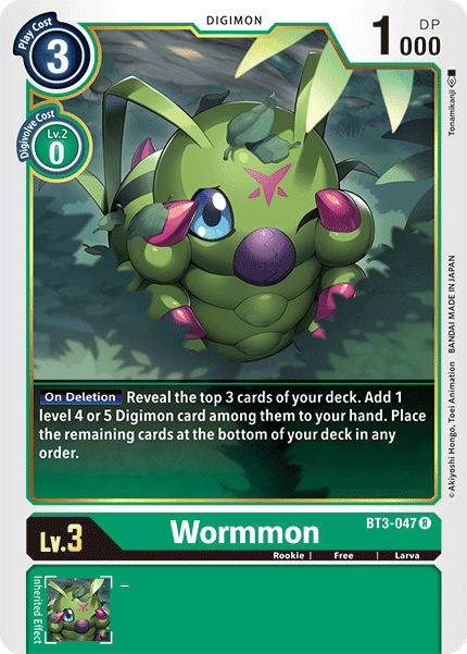 BT3-047R Wormmon - Volution Cards and Collectables