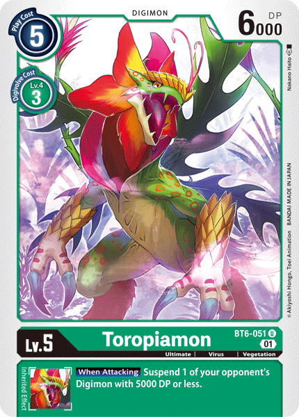 BT6-051UC Toropiamon - Volution Cards and Collectables