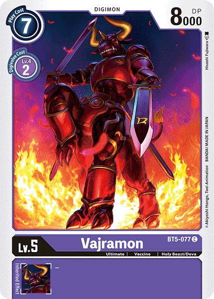 BT5-077C Vajramon - Volution Cards and Collectables