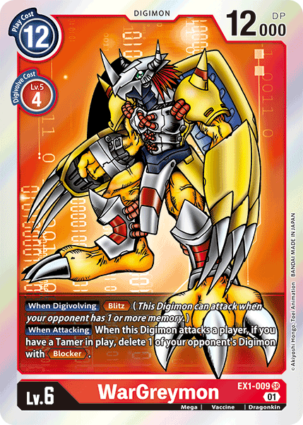 EX1-009SR WarGreymon - Volution Cards and Collectables