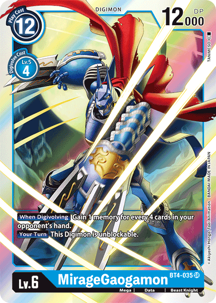 BT4-035SR MirageGaogamon - Volution Cards and Collectables