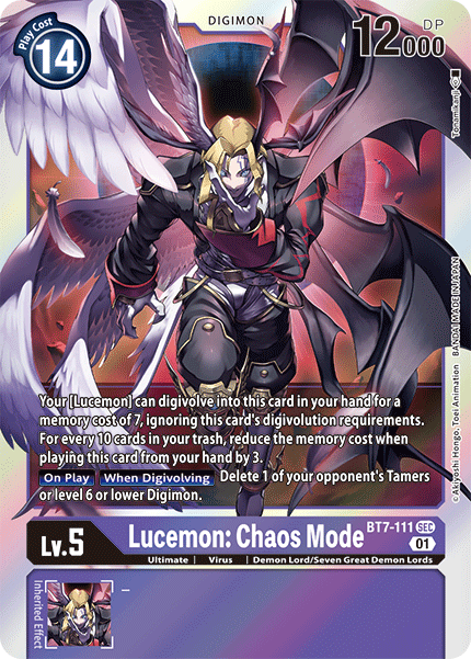 BT7-111SEC Lucemon: Chaos Mode - Volution Cards and Collectables