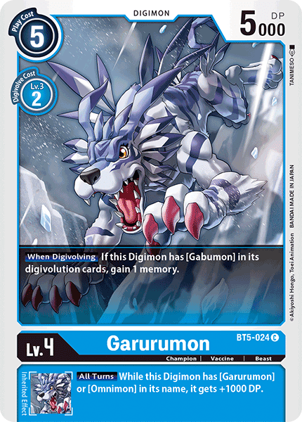 BT5-024C Garurumon - Volution Cards and Collectables