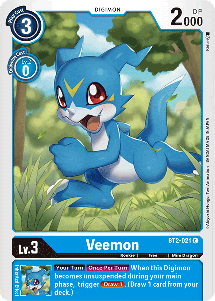 BT2-021C Veemon - Volution Cards and Collectables