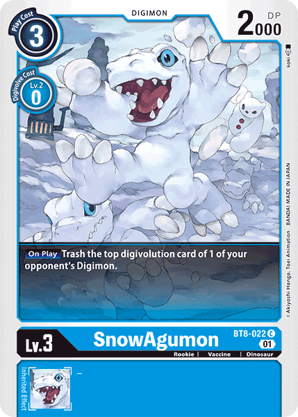 BT8-022C SnowAgumon - Volution Cards and Collectables