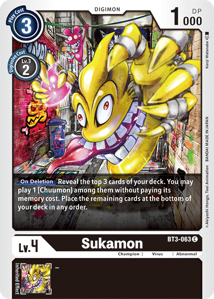 BT3-063C Sukamon - Volution Cards and Collectables