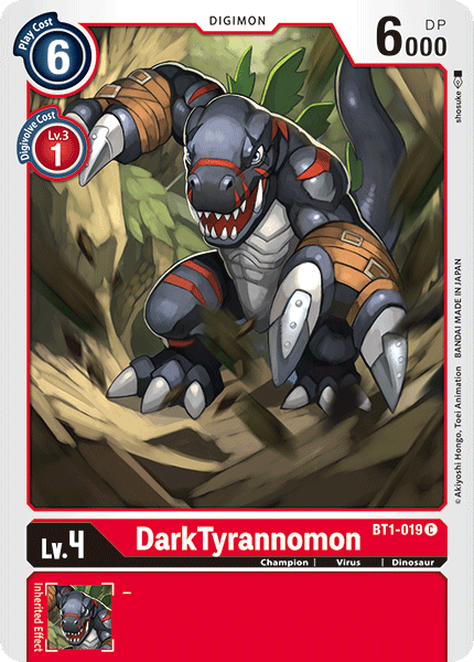 BT1-019C DarkTyrannomon - Volution Cards and Collectables