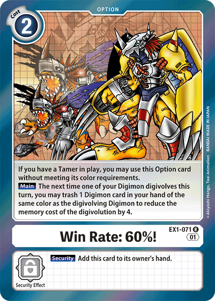 EX1-071R Win Rate: 60% - Volution Cards and Collectables