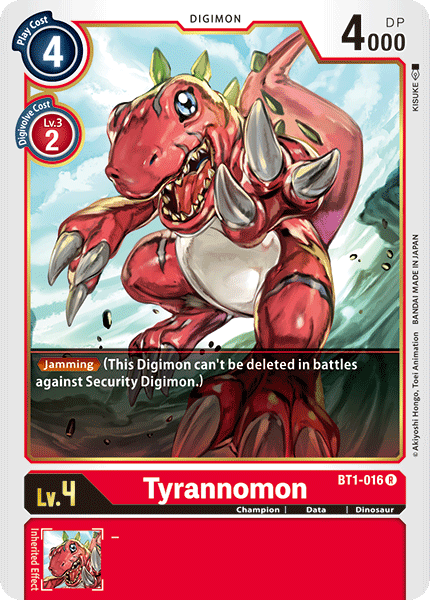 BT1-016R Tyrannomon - Volution Cards and Collectables