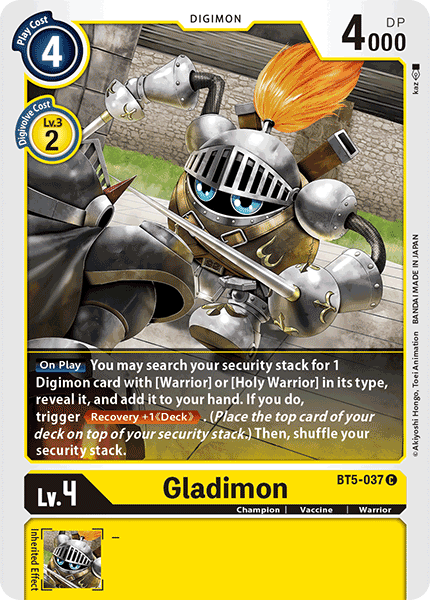 BT5-037C Gladimon - Volution Cards and Collectables