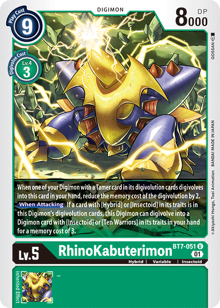 BT7-051UC RhinoKakuterimon - Volution Cards and Collectables