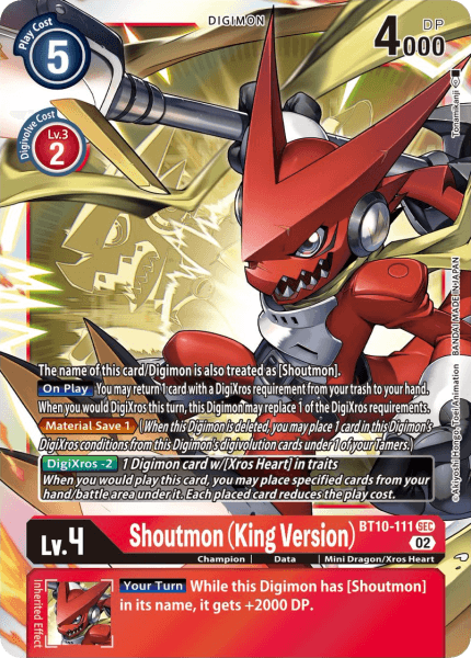 BT10-111SEC Shoutmon (King Version) - Volution Cards and Collectables