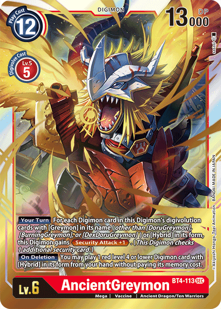 BT4-113SEC AncientGreymon - Volution Cards and Collectables