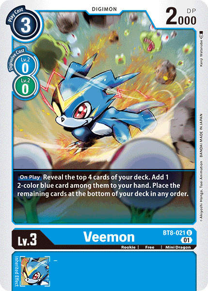 BT8-021UC Veemon - Volution Cards and Collectables