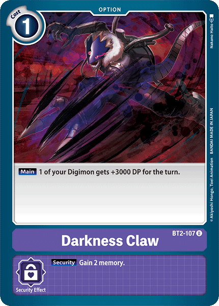 BT2-107UC Darkness Claw - Volution Cards and Collectables