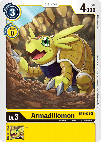 BT3-032C Armadillomon - Volution Cards and Collectables