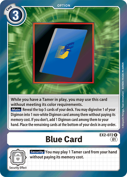 EX2-072R Blue Card - Volution Cards and Collectables