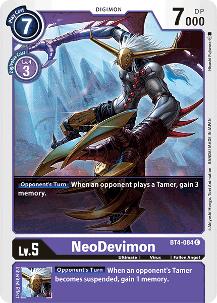 BT4-084C NeoDevimon - Volution Cards and Collectables