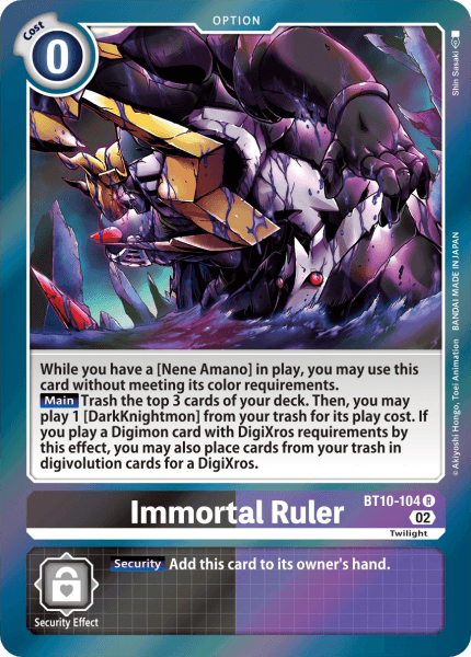 BT10-104R Immortal Ruler - Volution Cards and Collectables