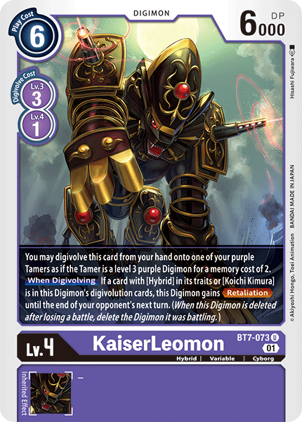 BT7-073UC KaiserLeomon - Volution Cards and Collectables