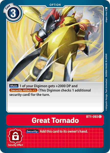 BT1-093C Great Tornado - Volution Cards and Collectables