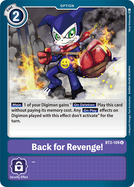 BT3-109UC Back for Revenge! - Volution Cards and Collectables