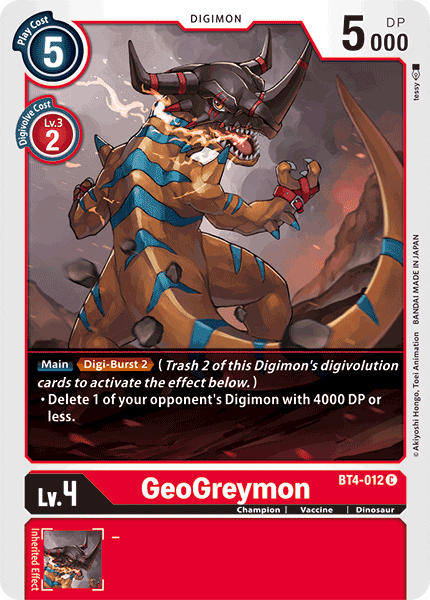 BT4-012C GeoGreymon - Volution Cards and Collectables