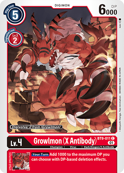 BT9-011C Growlmon (X Antibody) - Volution Cards and Collectables