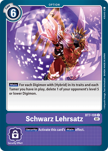 BT7-108C Schwarz Lehrsatz - Volution Cards and Collectables