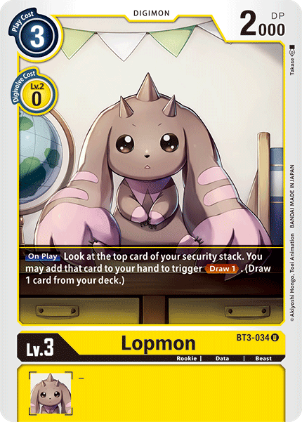 BT3-034UC Lopmon - Volution Cards and Collectables