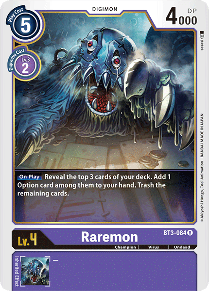 BT3-084R Raremon - Volution Cards and Collectables