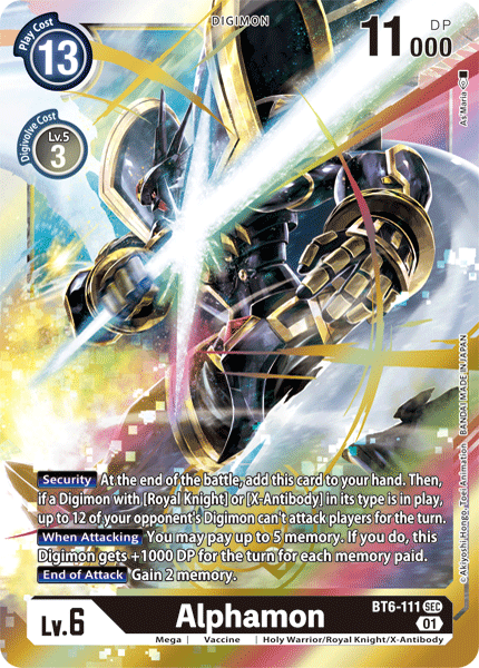 BT6-111SEC Alphamon - Volution Cards and Collectables