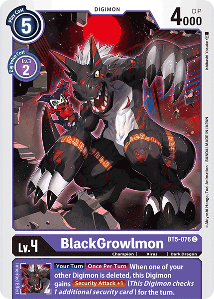 BT5-076C BlackGrowlmon - Volution Cards and Collectables