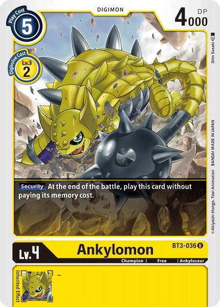 BT3-036UC Ankylomon - Volution Cards and Collectables