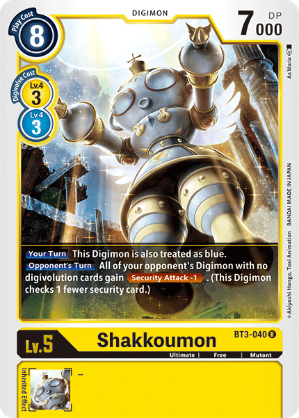 BT3-040R Shakkoumon - Volution Cards and Collectables