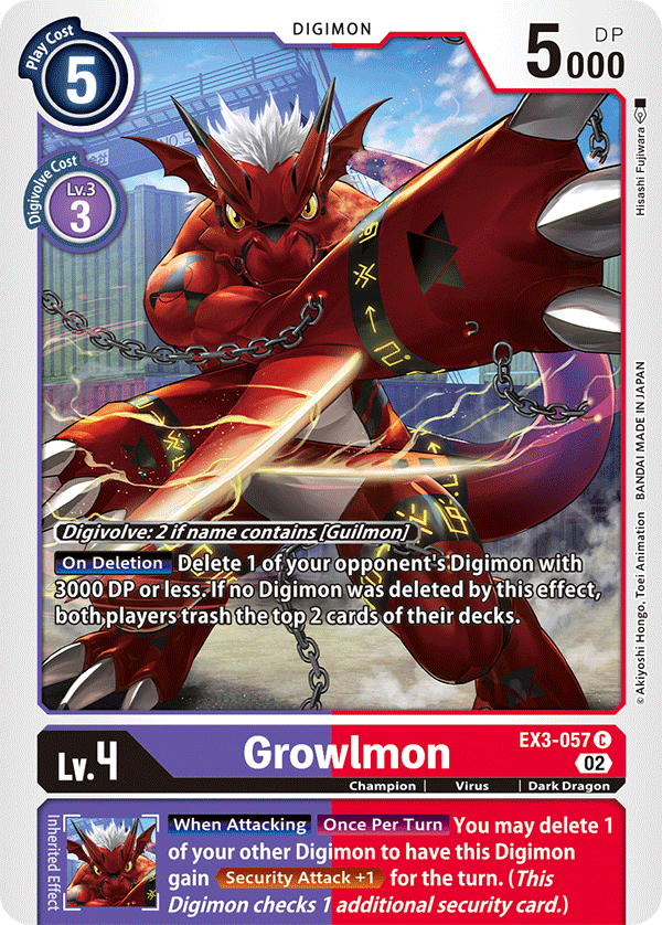 EX3-057C Growlmon - Volution Cards and Collectables