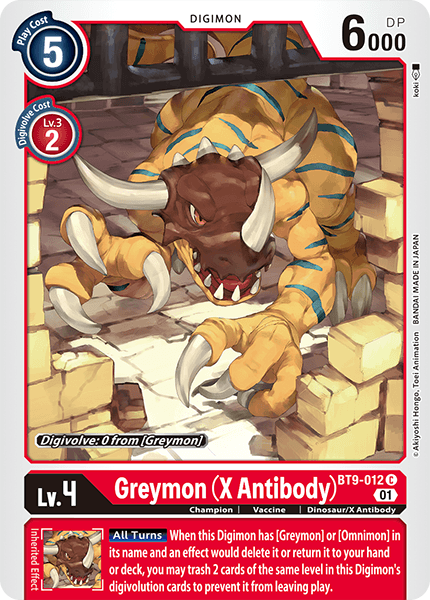 BT9-012C Greymon (X Antibody) - Volution Cards and Collectables