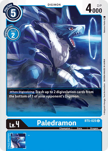 BT5-025C Paledramon - Volution Cards and Collectables