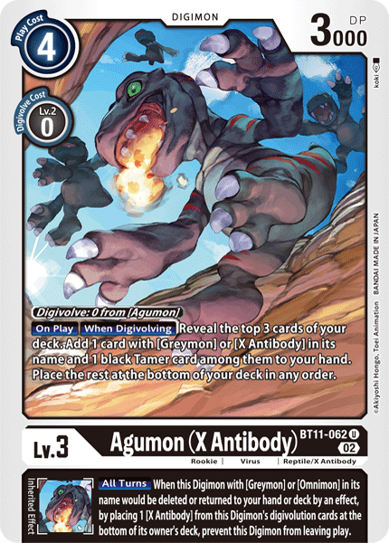 BT11-062UC Agumon (X Antibody) (Foil) - Volution Cards and Collectables