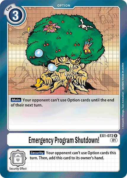 EX1-072R Emergency Program Shutdown! - Volution Cards and Collectables