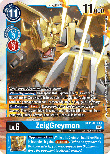 BT11-031R ZeigGreymon - Volution Cards and Collectables