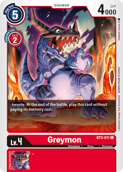 BT3-011UC Greymon - Volution Cards and Collectables