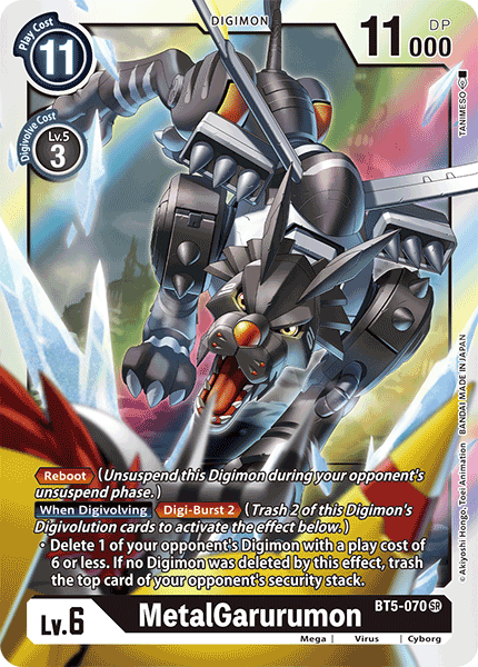 BT5-070SR MetalGarurumon - Volution Cards and Collectables