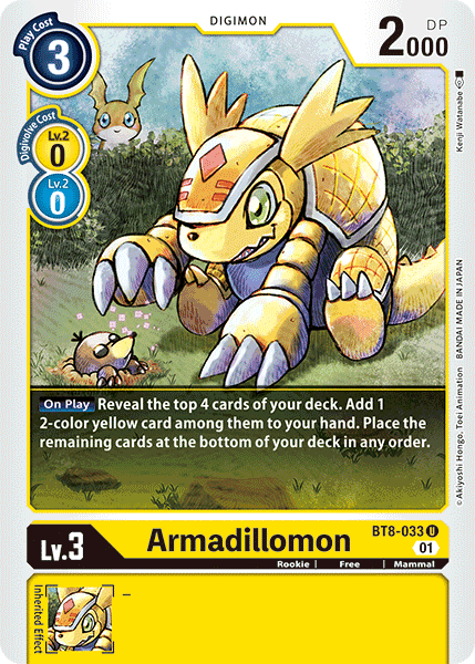 BT8-033UC Armadillomon - Volution Cards and Collectables